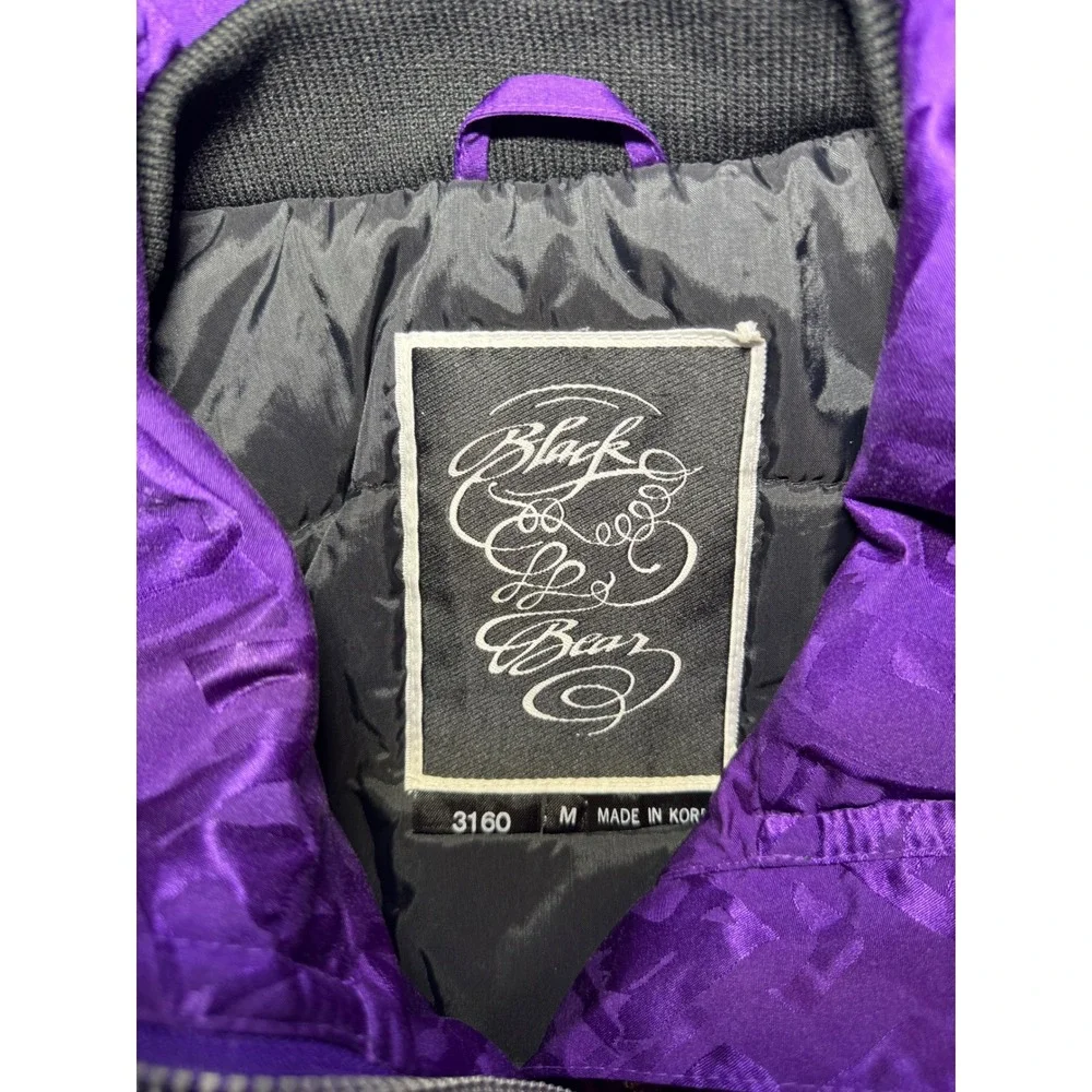 Vintage Black Bear Purple Bomber Style Ski Jacket Women's Sz M Iconic Retro - Picture 4 of 11